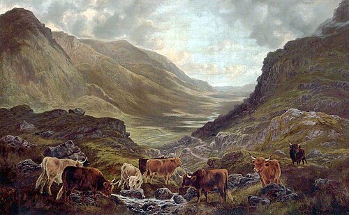 Scottish Landscape with Cattle, , William Perring Hollyer