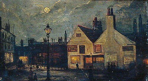 Red Cow Inn at Night, 1845, William Richard Waters