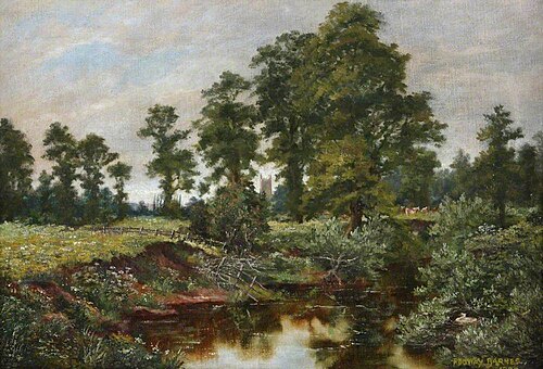 Bluebells and Woodland, 1890, William Rodway Barnes