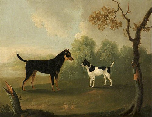 Two Dogs facing in a Landscape, 1811, Daniel Clowes