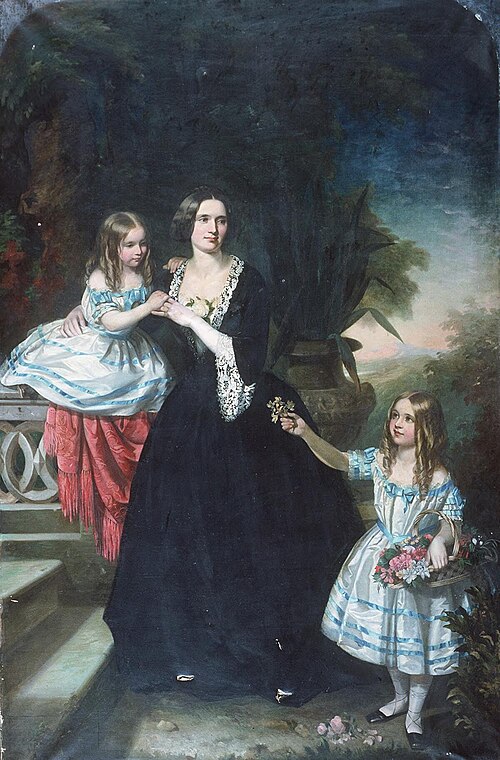 Wife & children of David Jones, Pantglas, 1870, William Salter Herrick