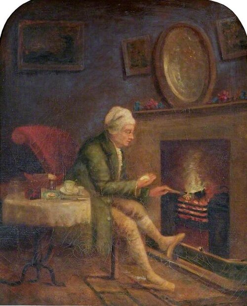 Cowper by the Fire, Boiling His Watch and Timing it with an Egg, , William Samuel Wright