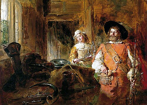 The Cavalier's Refreshment, 1860, Daniel Pasmore I