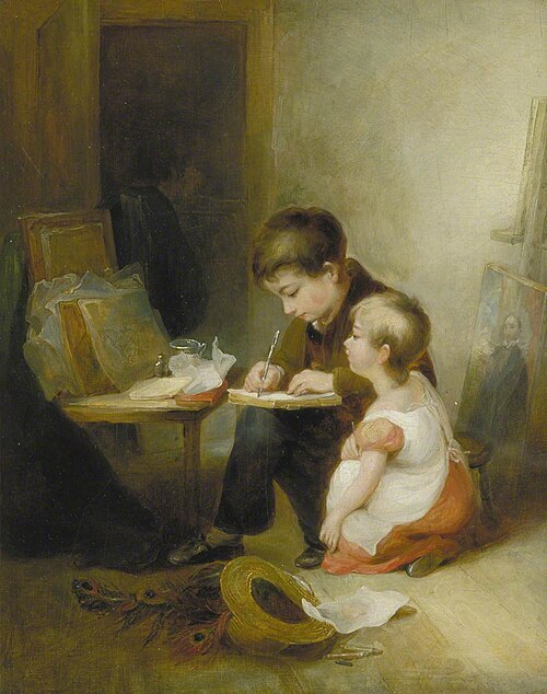 Two Children at Drawing Lessons, , Daniel Pasmore I