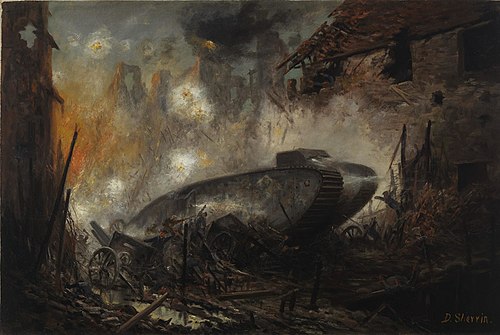 British Tank in Action, 1917, Daniel Sherrin