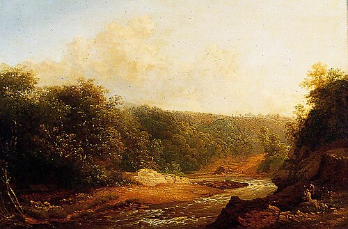 Landscape with River and Fishermen, 1880, William Spreat