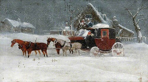 Coach in a Snowstorm, 1874, Richard Dodd Widdas