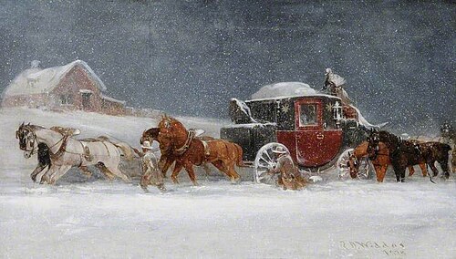 Coach in a Snowstorm, 1875, Richard Dodd Widdas