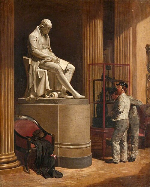 The Interior of the First Hunterian Museum with the Statue of James Watt, 1850, William Stewart