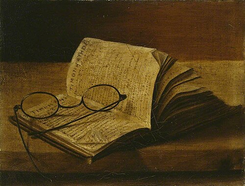 Still Life with an open Book and Spectacles, , William T. Howell Allchin