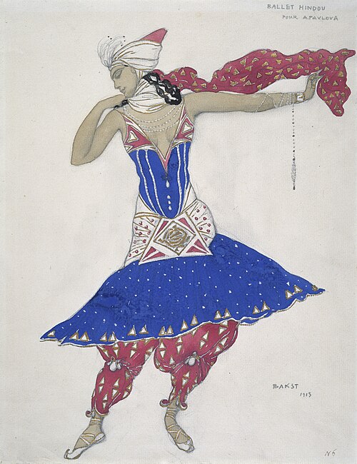 Anna Pavlova in the Ballet 'Oriental Fantasy', 1913, Léon Bakst