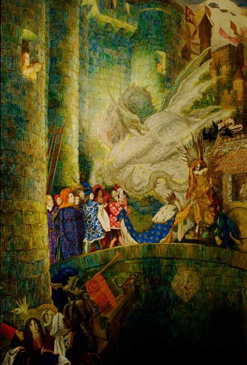 The Sleeping Beauty: The Aged King Pleads with the Good Fairy, 1917, Léon Bakst