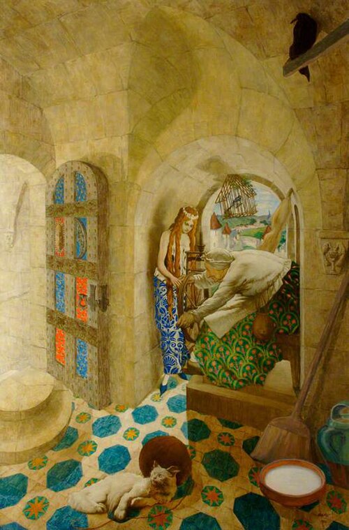 The Sleeping Beauty: The Princess Pricks Her Finger on a Spinning Wheel, 1917, Léon Bakst
