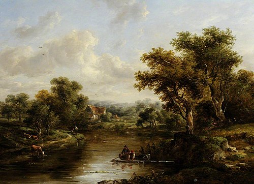 A Bend in the River, 1841, Richard H. Hilder