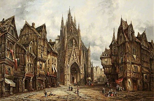 St Maclou, Rouen, Normandy, France, 1871, Heinrich Schafer