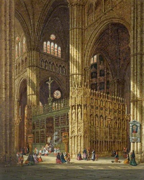 Interior of the Capilla Mayor, Toledo Cathedral, Spain, 1890, Heinrich Schafer
