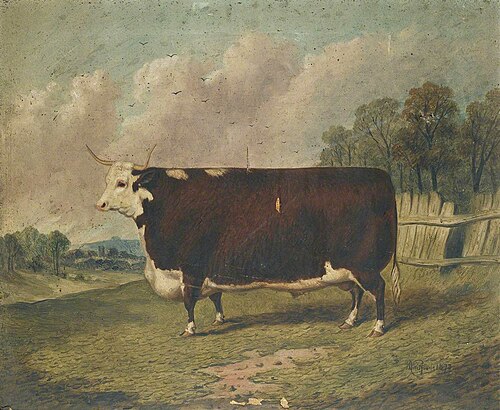 A Prize Bull in a Landscape, 1873, Richard Whitford