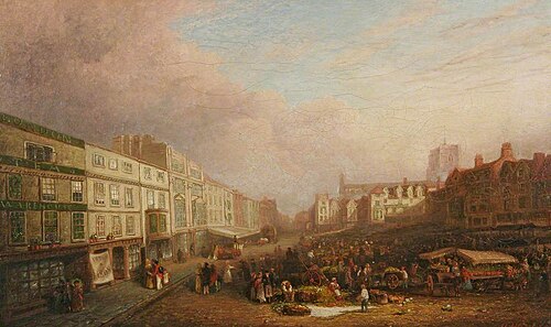 Market Place, Norwich, 1842, David Hodgson