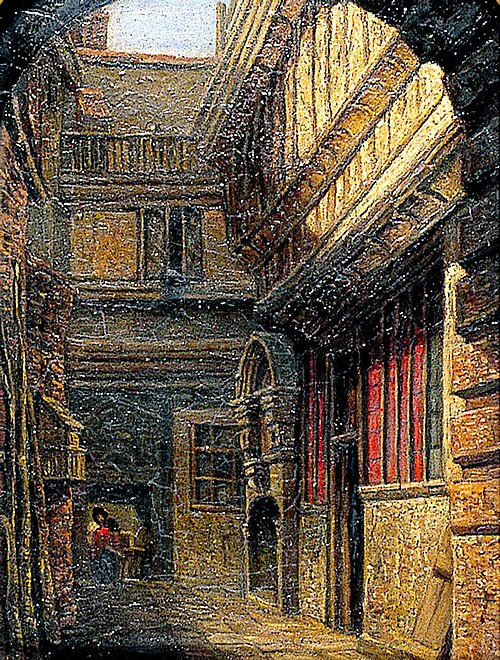 Old Post Office Court, Norwich, 1860, David Hodgson