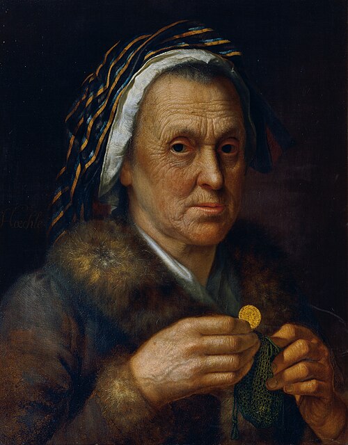 Alte Frau mit einem Dukaten, , Johann Baptist Hoechle