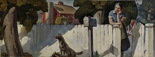 Waiting for the Mail (mural study, Nappanee, Indiana Post Office), 1937, Grant Wright Christian