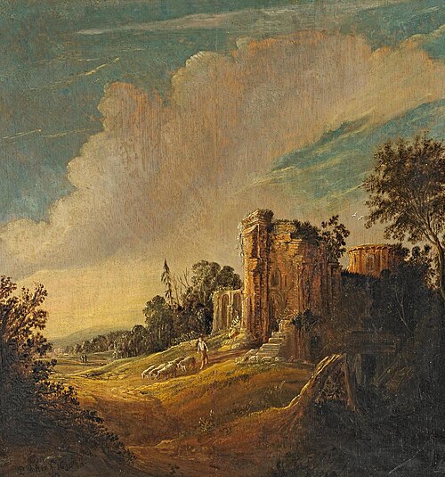 Landscape with a ruin, a shepherd and sheep, 1639, Pieter Potter