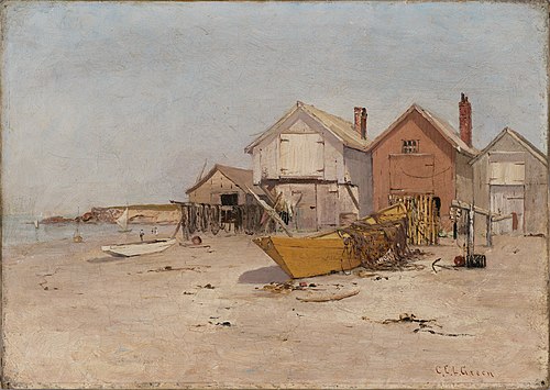Houses on a Beach, 1895, Charles Edwin Lewis Green