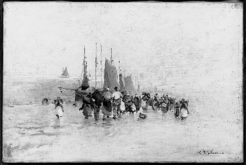 On the Beach, Newlyn, Penzance, England, , Charles Edwin Lewis Green