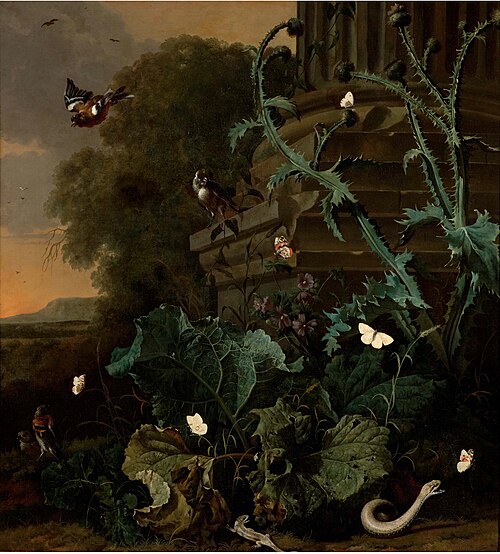 italianisierende Landschaft mit Pflanzen und Tieren, , Abraham Begeyn