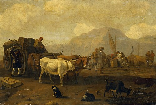 Landscape with a Cart Driven by  Bullocks, 1664, Abraham Begeyn