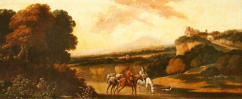 Landscape with Travellers, 1677, Abraham Begeyn