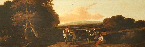Landscape with Figures on a Road, 1667, Abraham Begeyn