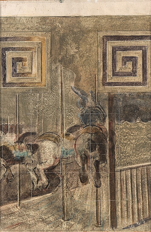 Country Fair and Trading, Court House Square (mural study, Harrisonburg, Virginia Post Office), 1942, William H. Calfee