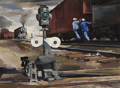 Freight Yard, 1932, Zoltan Sepeshy
