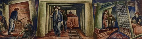 Iron Ore Mines (Ely, study for mural), 1925, Elsa Jemne