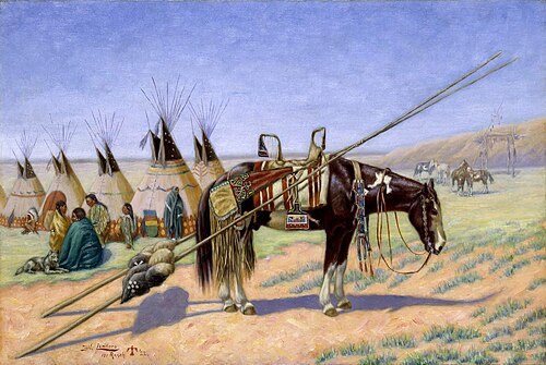 Indians in Camp at 101 Ranch, 1922, Emil W. Lenders