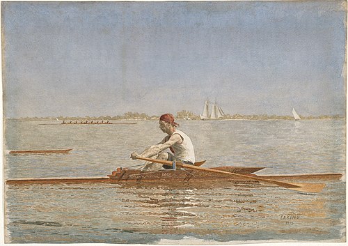 John Biglin in a Single Scull, 1873, Thomas Eakins