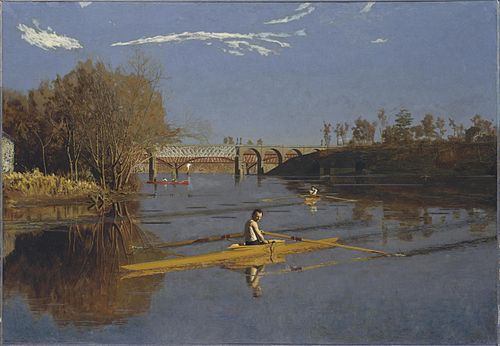 Max Schmitt in a Single Scull, 1871, Thomas Eakins