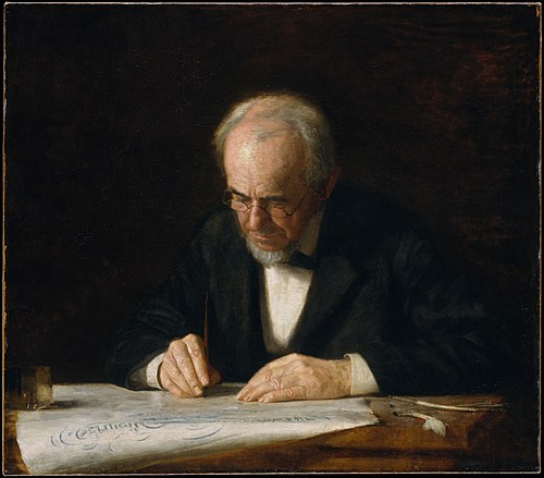 Le Maître d'écriture, 1882, Thomas Eakins