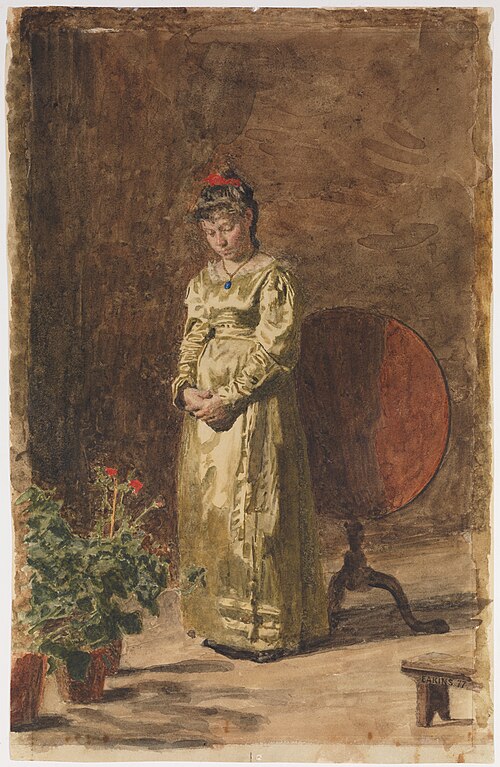 Young Girl Meditating, 1877, Thomas Eakins