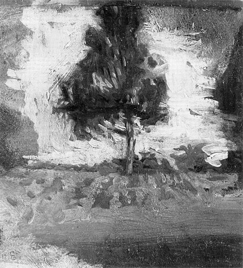 Landscape Study: Cultivated Field and Tree, 1874, Thomas Eakins