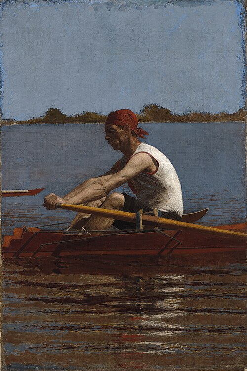 John Biglin in a Single Scull, 1874, Thomas Eakins