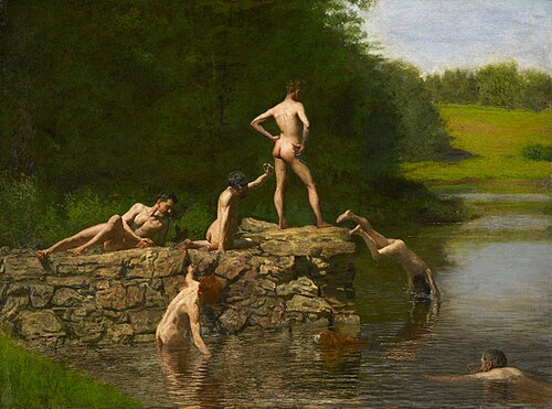 Natation, 1885, Thomas Eakins