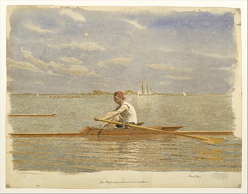John Biglin in a Single Scull, 1873, Thomas Eakins