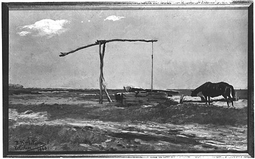 Alter Ziehbrunnen in der Puszta, 1906, Richard Benno Adam
