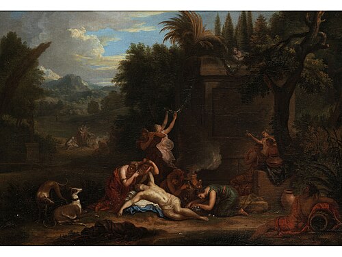 The shepherd Paris presents the golden apple to Aphrodite, 1704, Victor Honoré Janssens
