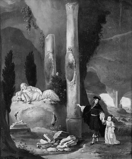 Fantastic Tomb in a Cave, 1655, Dirk Stoop