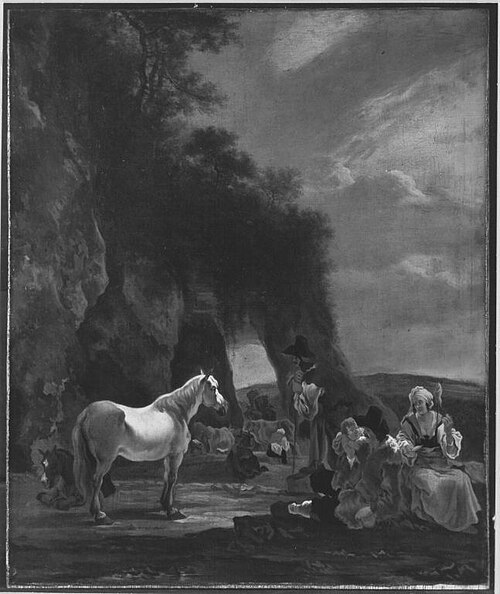 Berglandschaft mit Hirten (?), 1650, Dirk Stoop