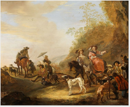A Hunting Party in a Landscape, 1646, Dirk Stoop