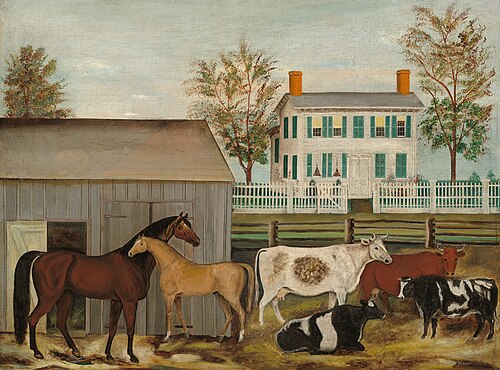 The Barnyard, 1850, Amzi Emmons Zeliff